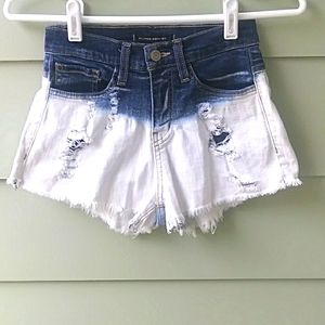 Flying Monkey Denim Short Shorts SZ XS Distroyed Raw HEM Cut- Offs
